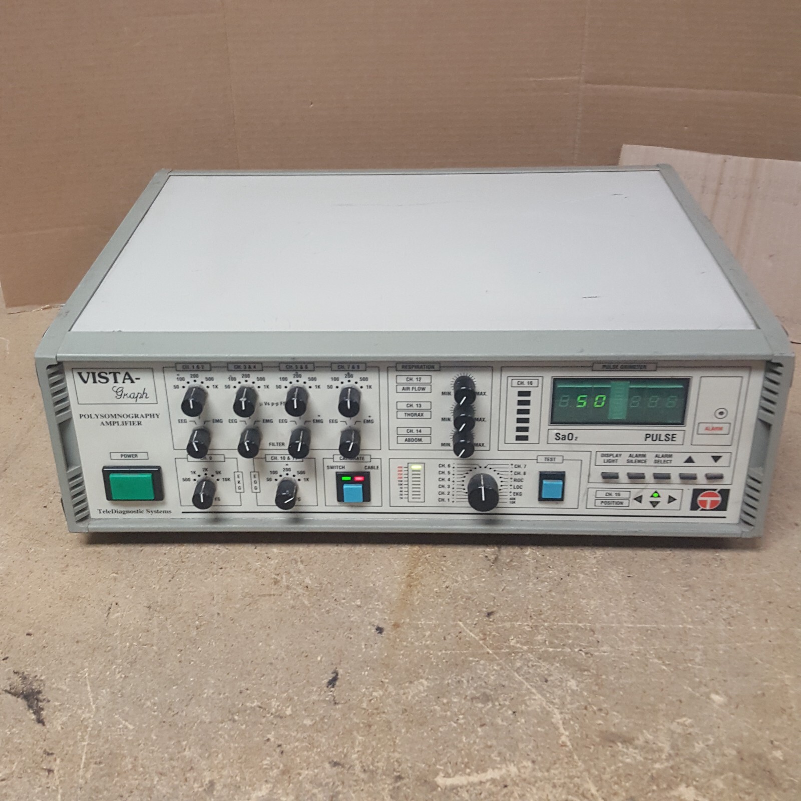 Vista-Graph Polysomnography Amplifier - Powers On - No Power Cord - USED