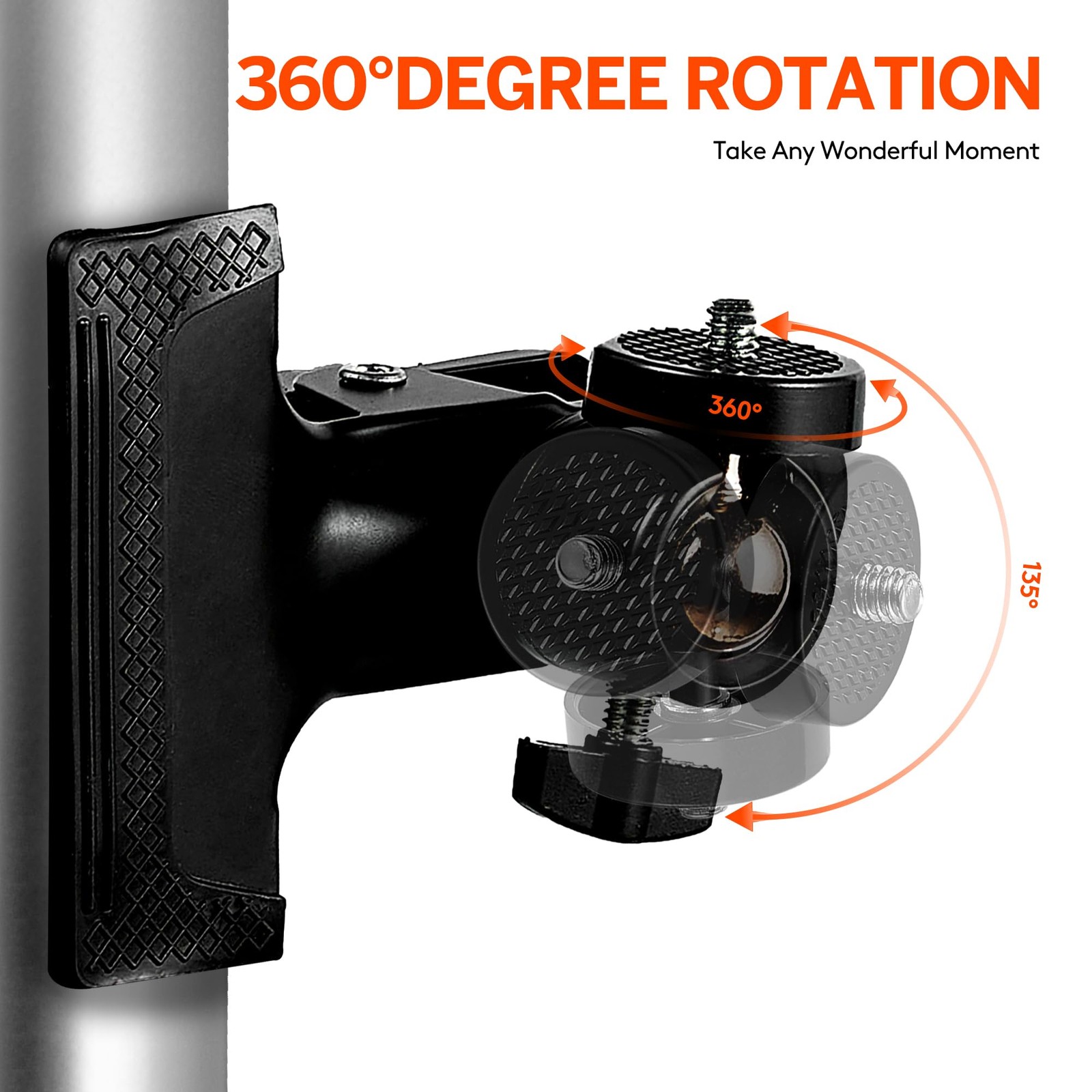 ALTIN Trail Camera Clip Mount, 2 Pack Tracking Bracket, 360 Black