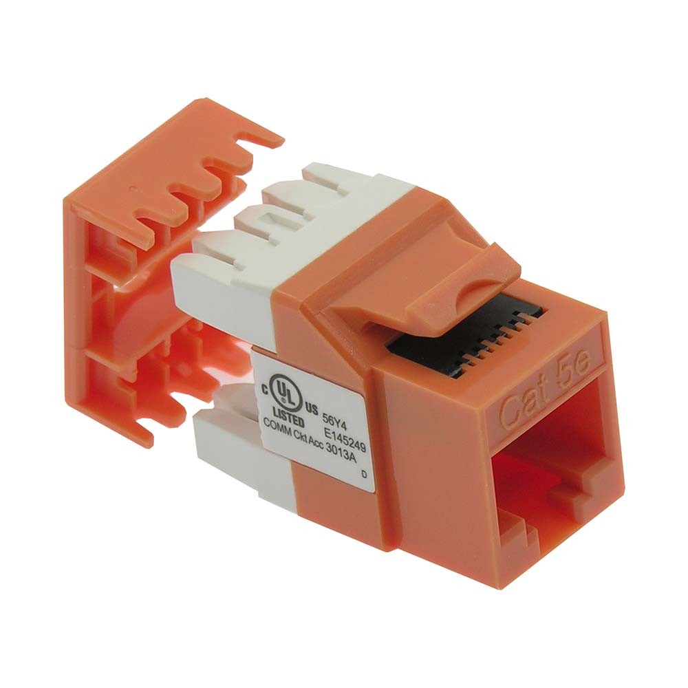CAT5E RJ45 110 Type 180Â° Keystone Jack Orange