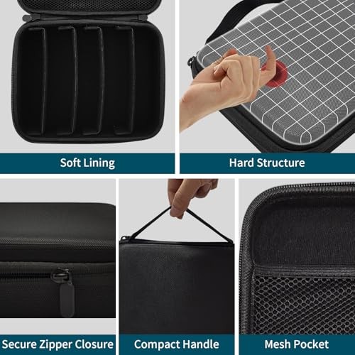 Travel Sunglasses Organizer Case, 5 Adjustable Slot for Multiple Black