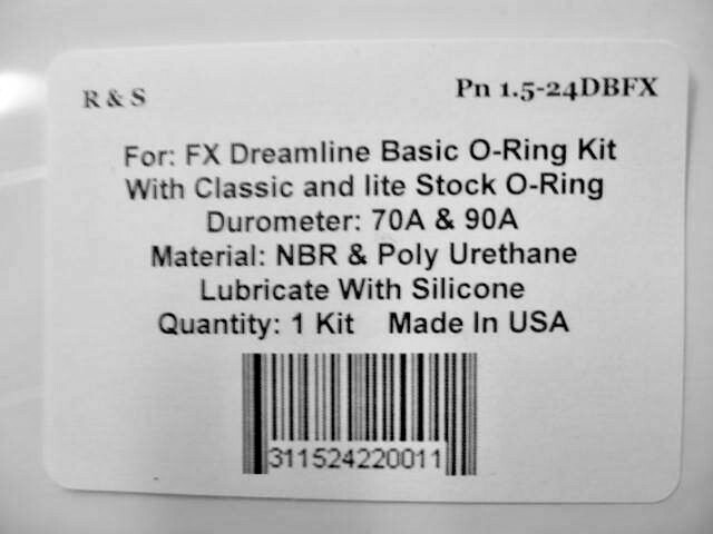 FX Dreamline Basic O-Ring Kit / R&S 1.5-24DBFX Revised / To Drawing F10057-3
