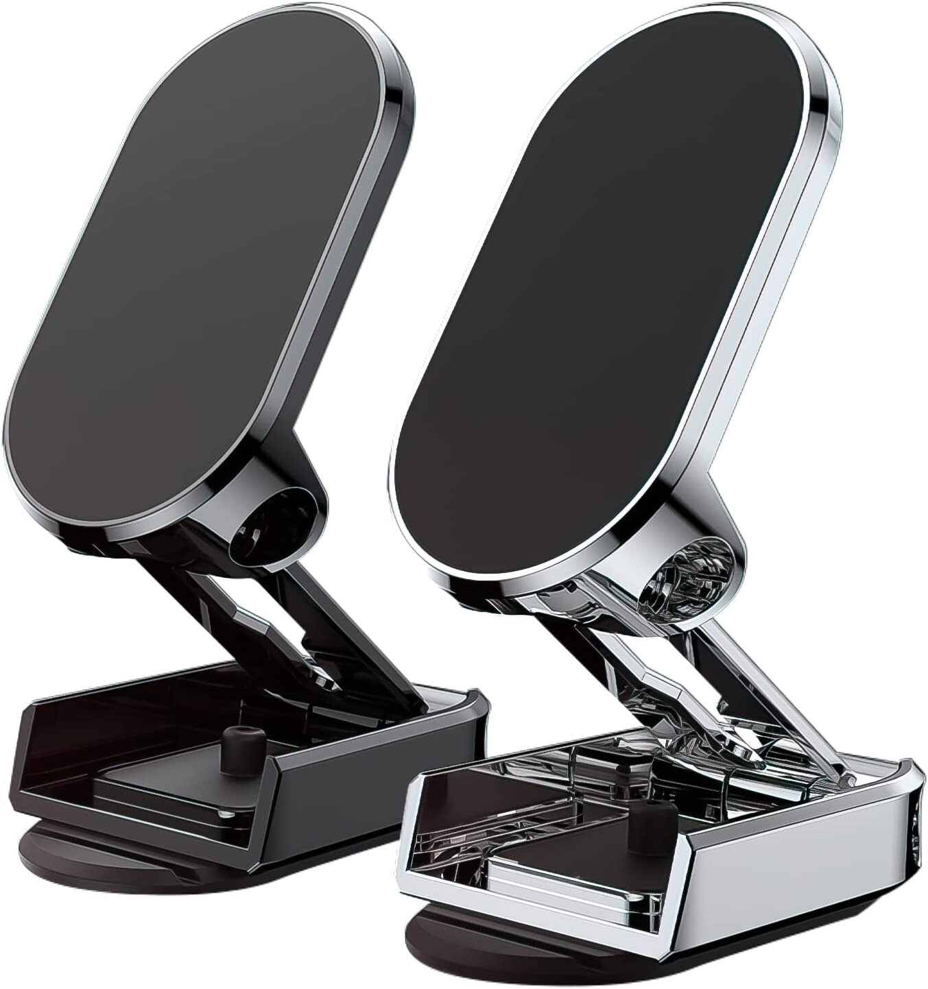 2pack 2023 New Alloy Folding Magnetic 360° Car Phone Holder Foldable Phone Mount