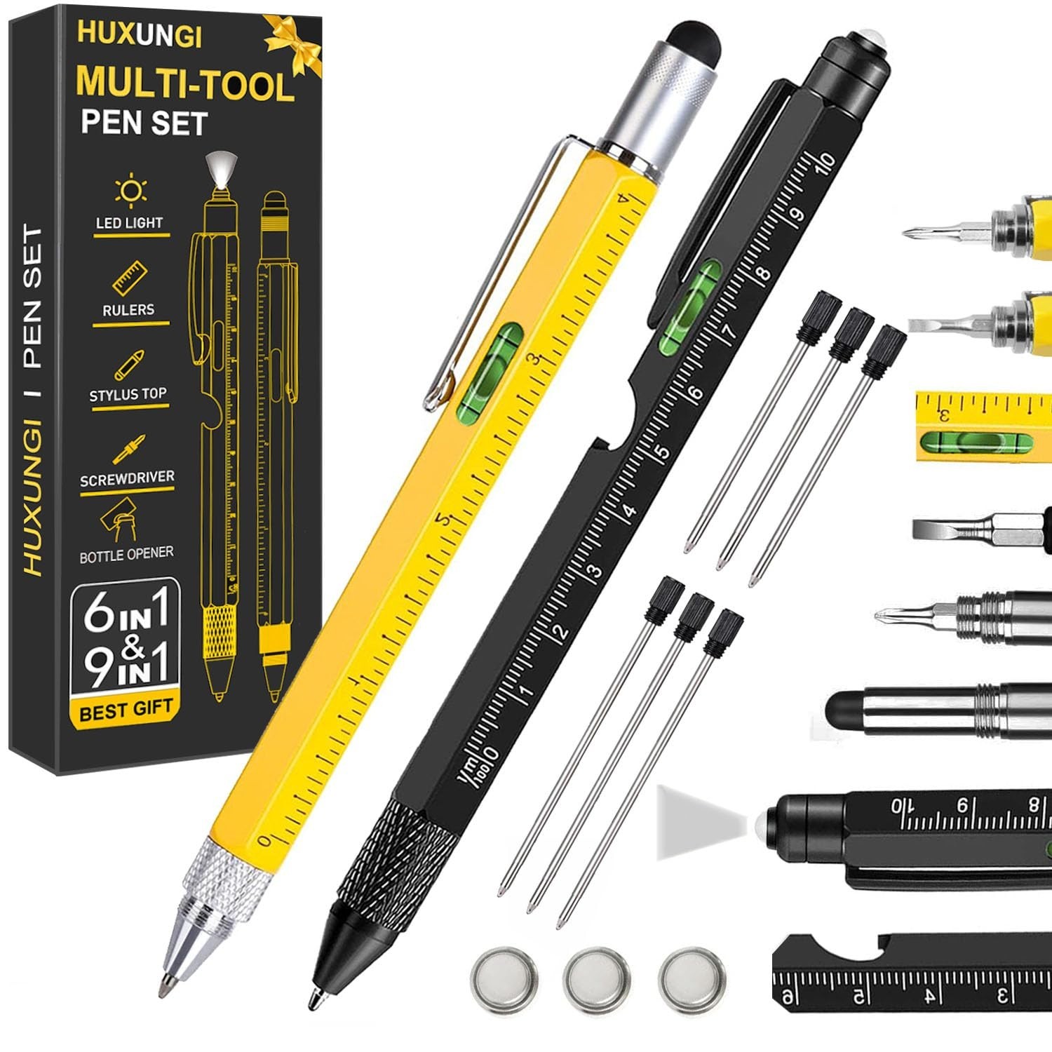 Multi Tool Pen Set,Pen for Men Dad Gifts from Daughter Son,9 in 1 Multitool P...