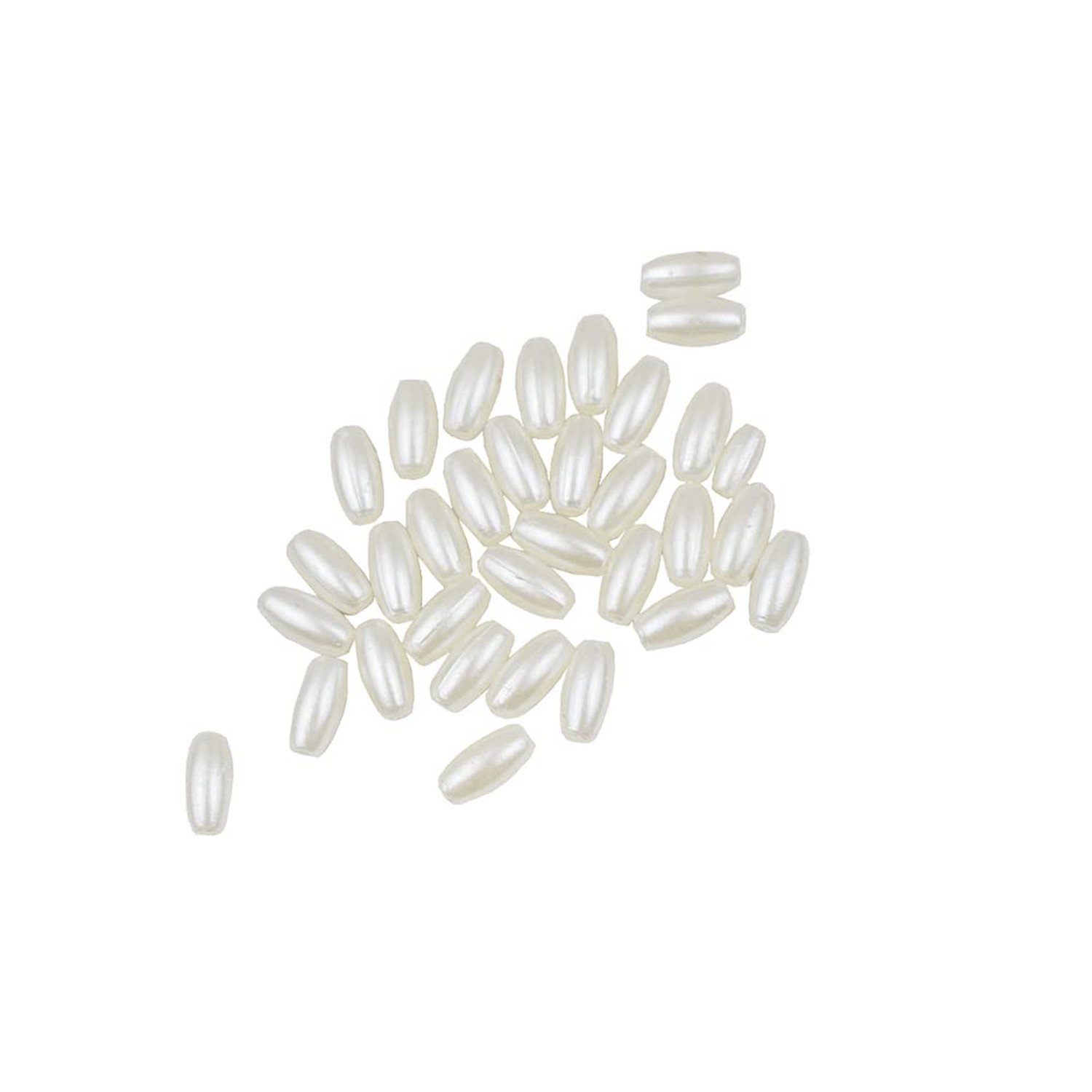 100g 4 x 8mm Simulated White Pearls Oat Rice Beads Oval Freshwater Pearl Bead...