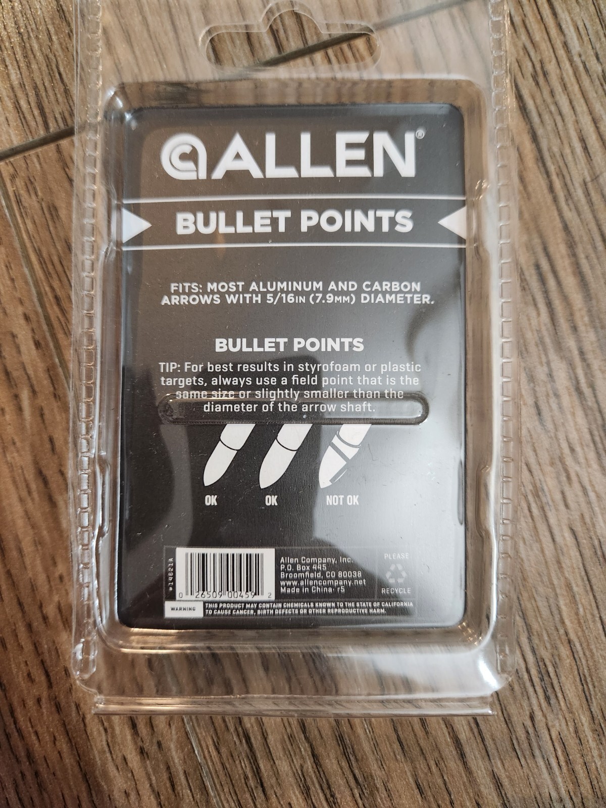 2PC Allen Bullet Points 5/16" Diameter, 125 Grain ( 14621A )