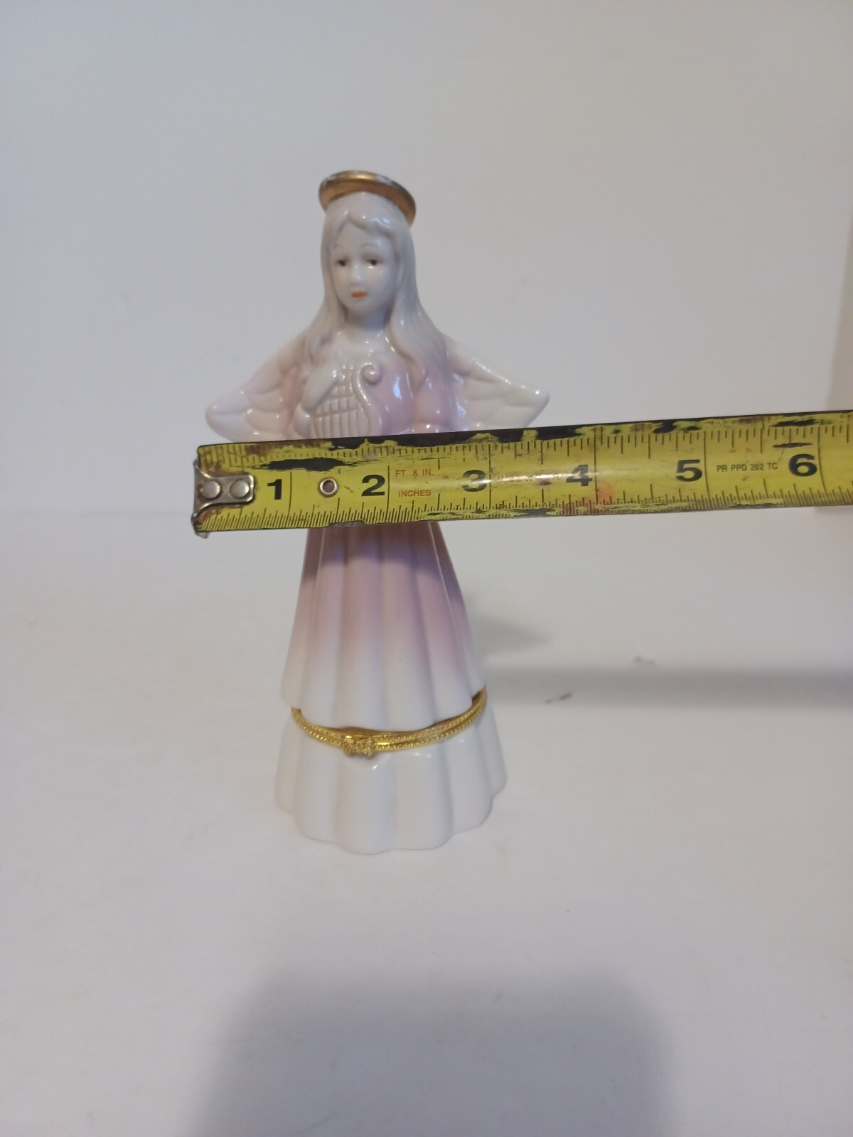 Angel w/Harp Trinket Ring Hinged Box