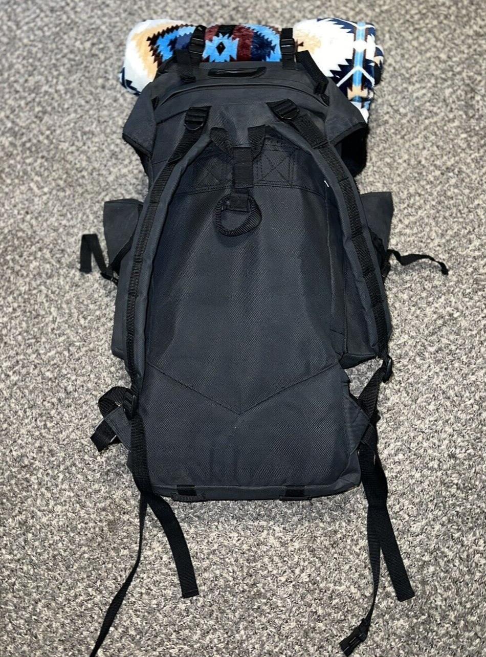 Multi-use Pack Black Hiking Backpack L/XL - Adjustable - 6 pockets - Vinyl PVC