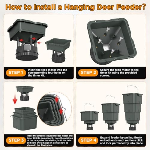 5 Gallon Hanging Deer Feeder—Automatic Game Feeder—Digital Programmable