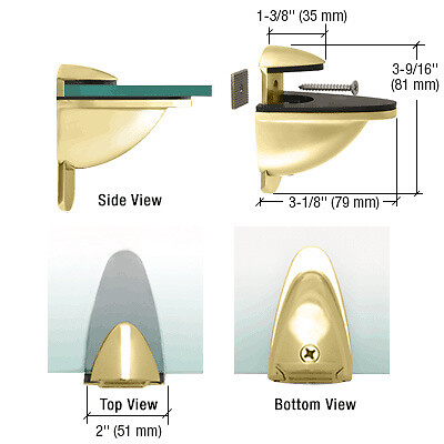 CRL DL661BR Polished Brass Heavy-Duty Adjustable Shelf Bracket