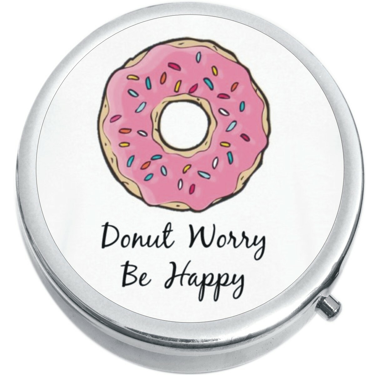 Donut Worry Be Happy Medicine Vitamin Pill Box