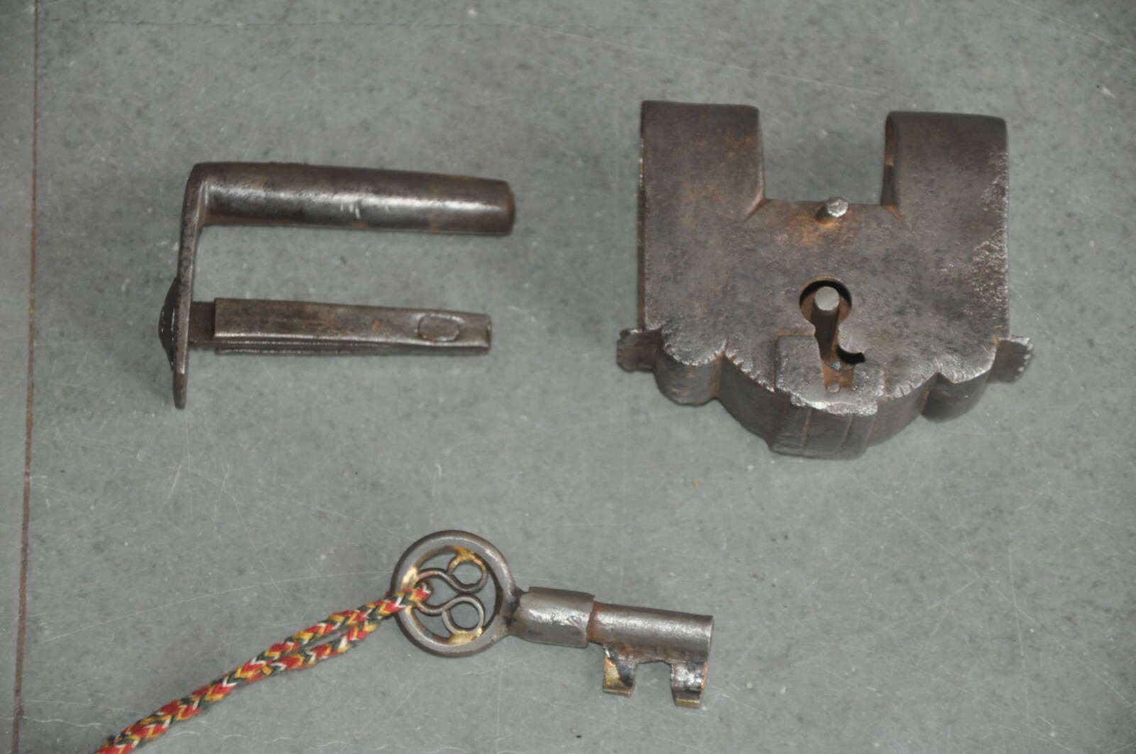 Vintage Iron Unique Typical Shape Handcrafted Solid Heavy Padlock