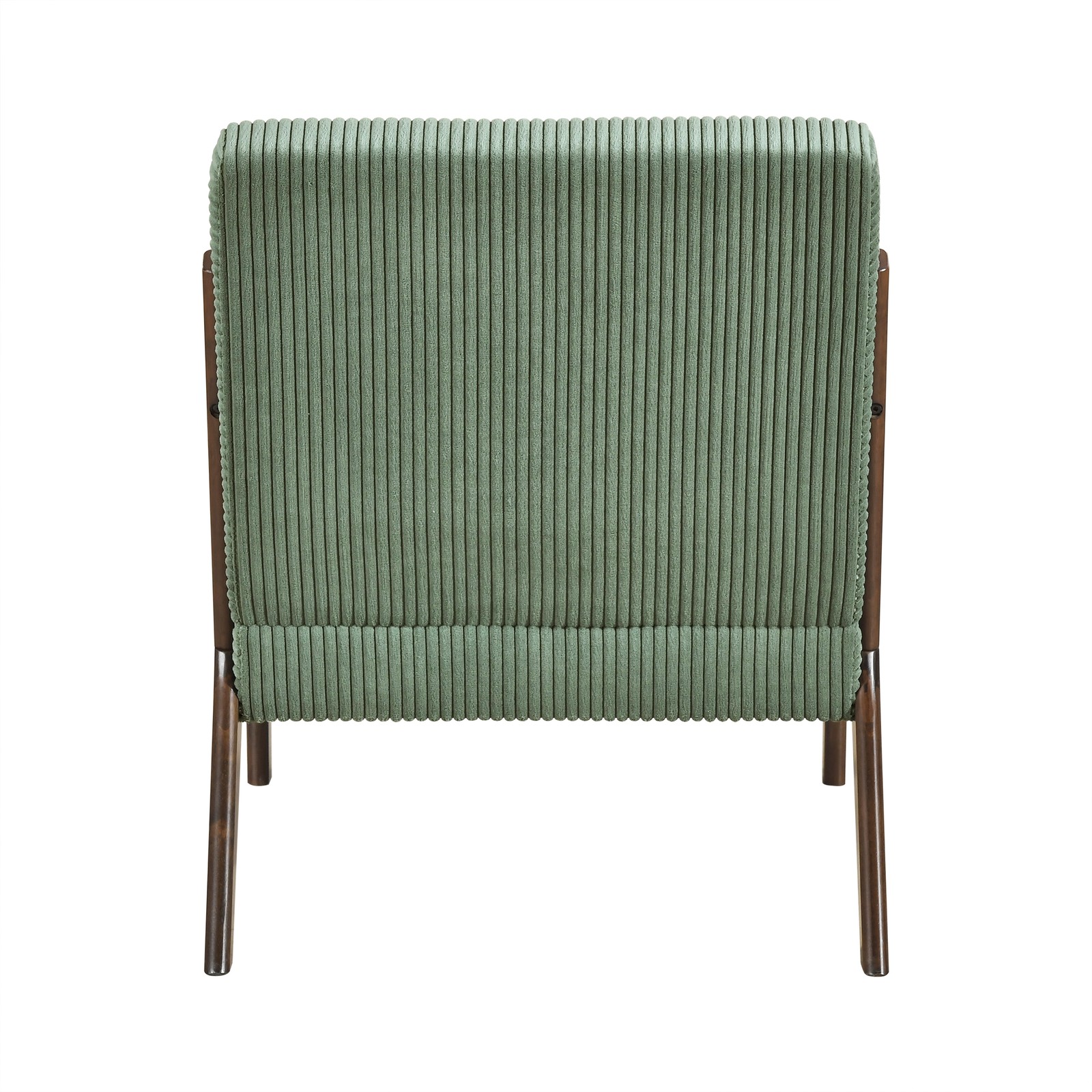 Green Corduroy Accent Armchair with Pillow, Modern Farmhouse