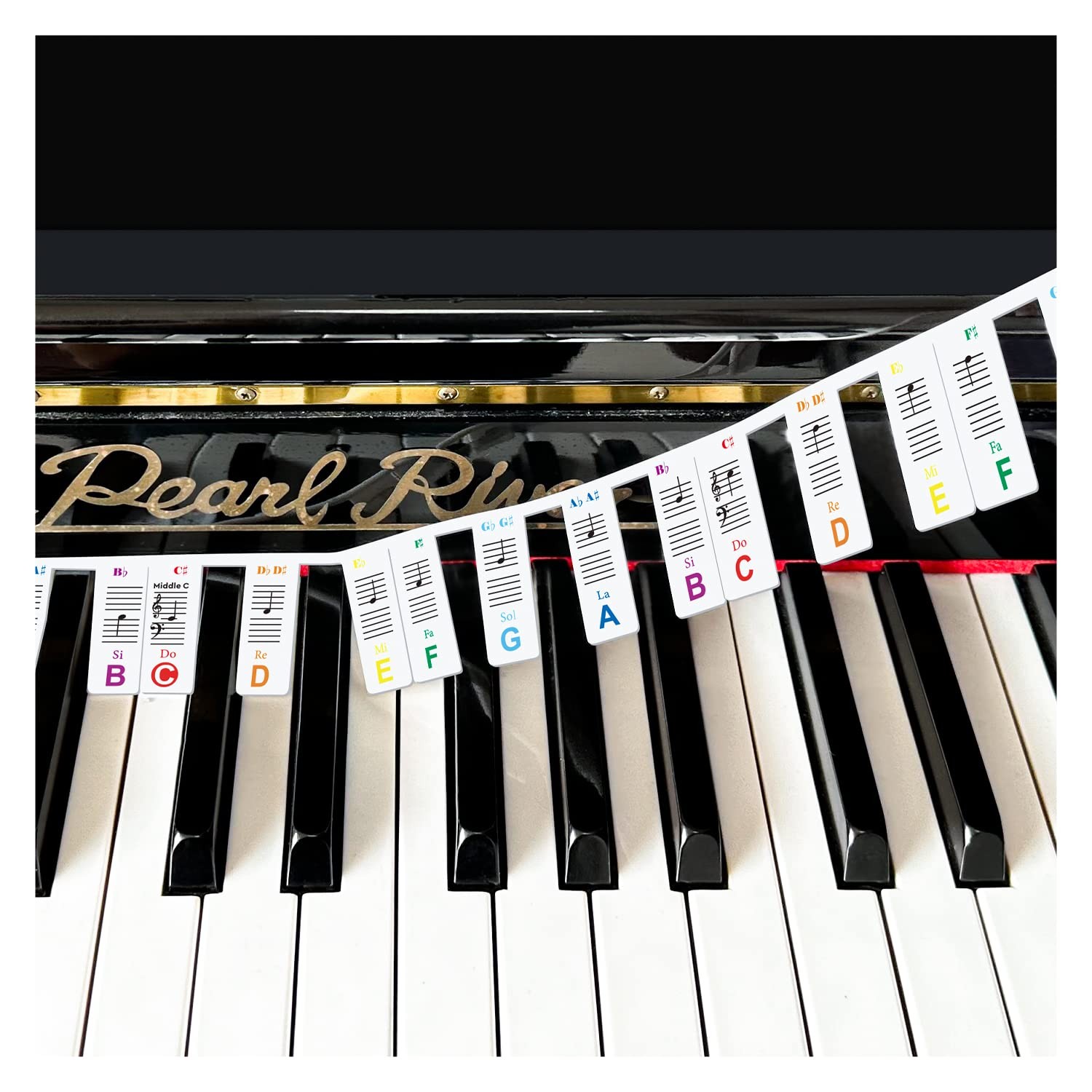 Removable Silicone Piano Keyboard Note Labels for 88 Key Full Size
