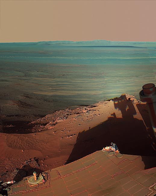 MARS LATE AFTERNOON SHADOWS AT ENDEAVOUR CRATER 8x10 GLOSSY PHOTO PRINT