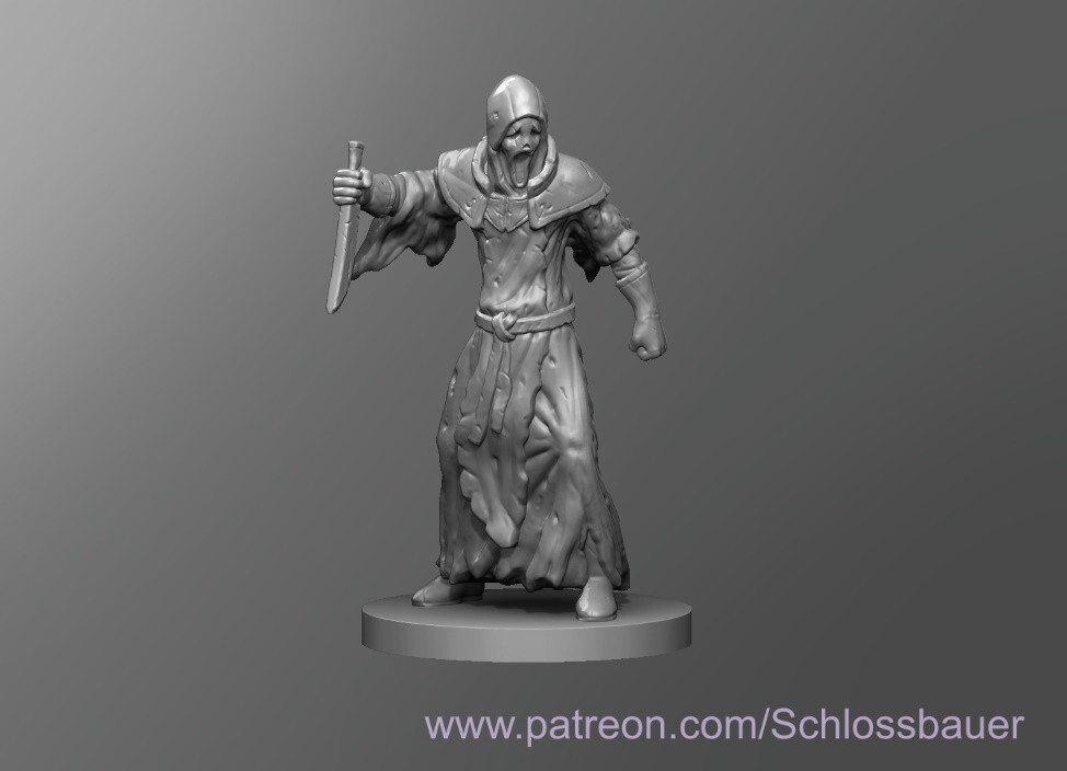 Medieval Ghostface NPC Monster Manual 28mm Scale D&D Tabletop Miniature SB