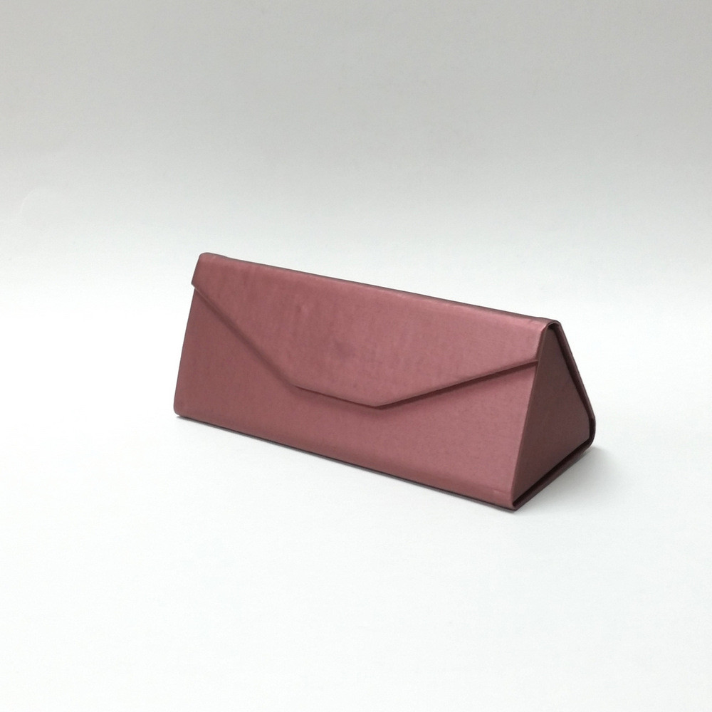 Foldable Eyeglass Sunglass Case Metallic Red Faux Leather Magnetic Closer