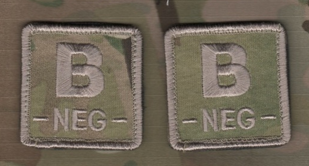 AFSOC PJ USMC RANGER FORCE RECON SEAL SFG JTF BLOOD-TYPE 2" vêlkrö 2-PC: B NEG-