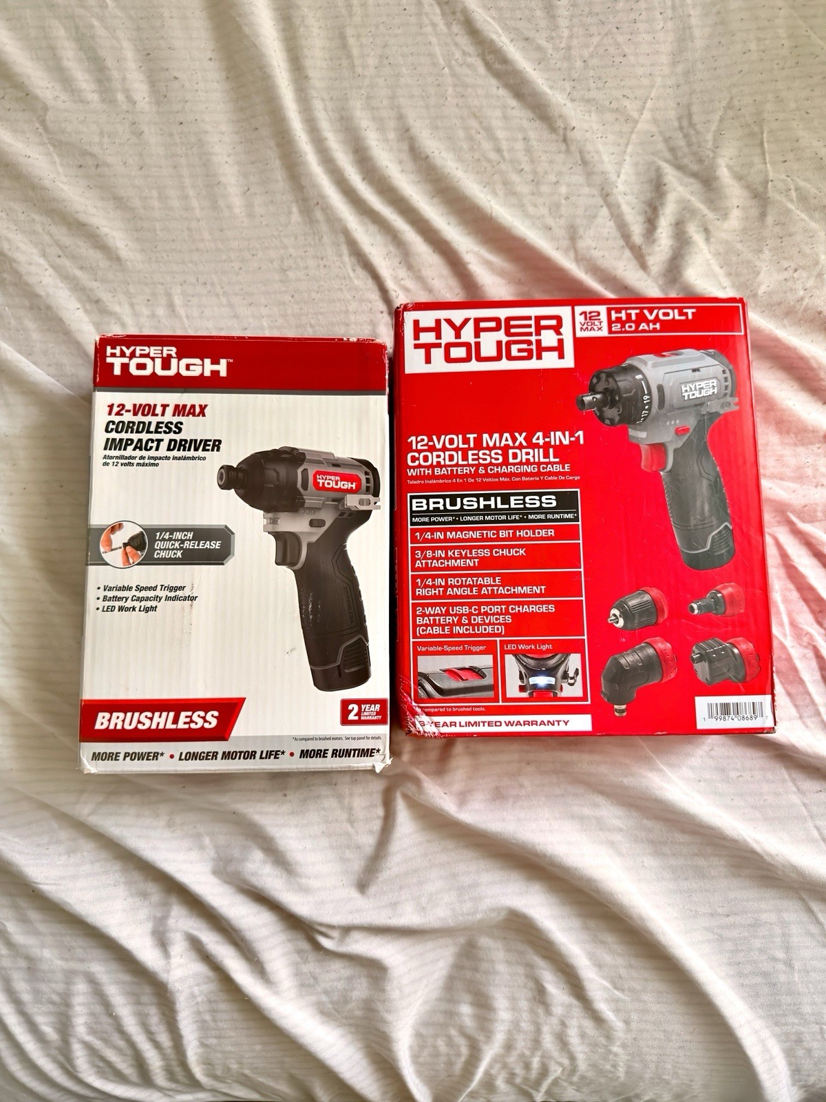 Hyper Tough 12V Max Brushless 4-in-1 Multi Head Drill & Impact Driver Combo⁠
