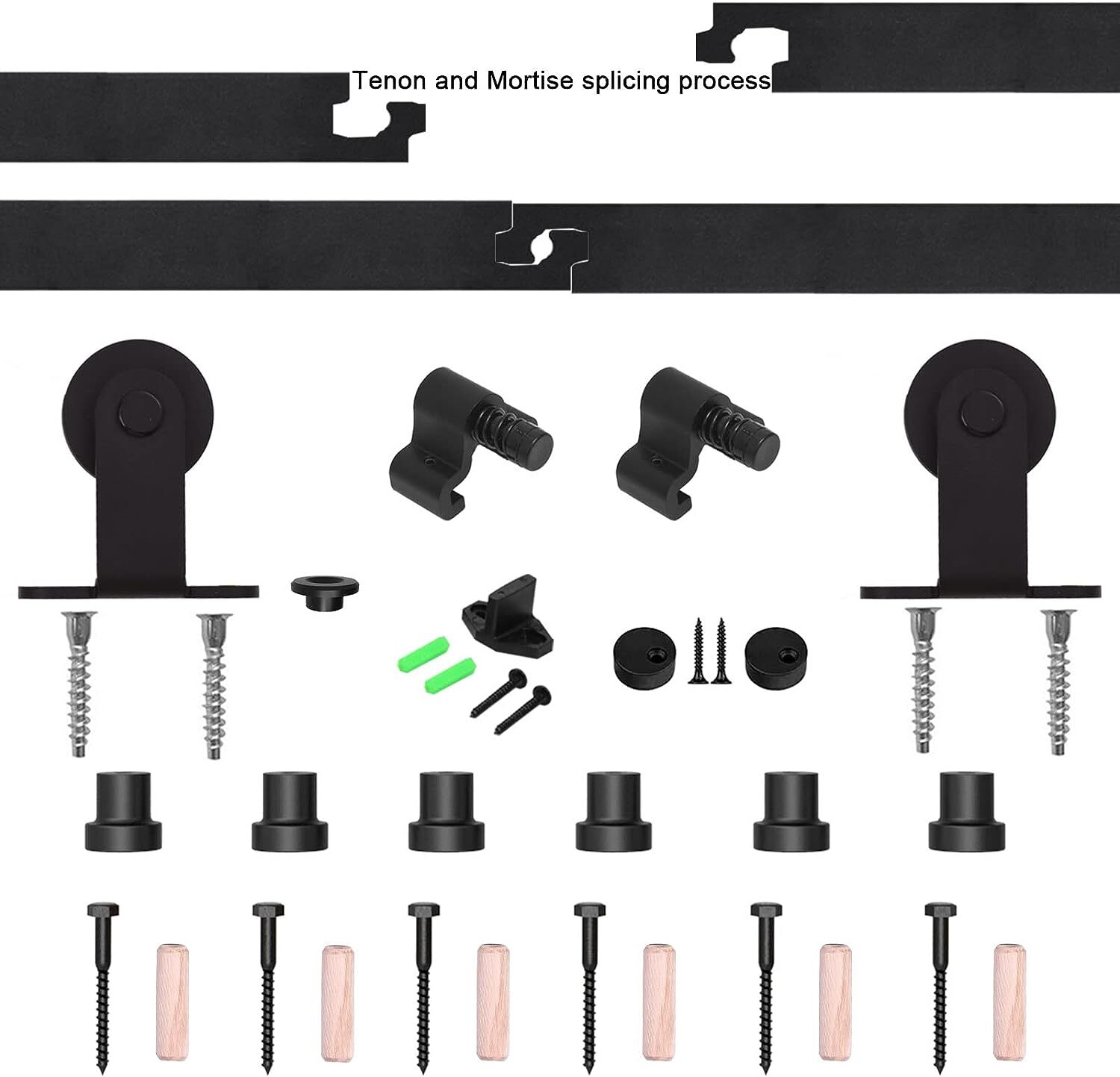 5-20FT Sliding Barn Door Hardware Roller Track Kit for Single Double Door
