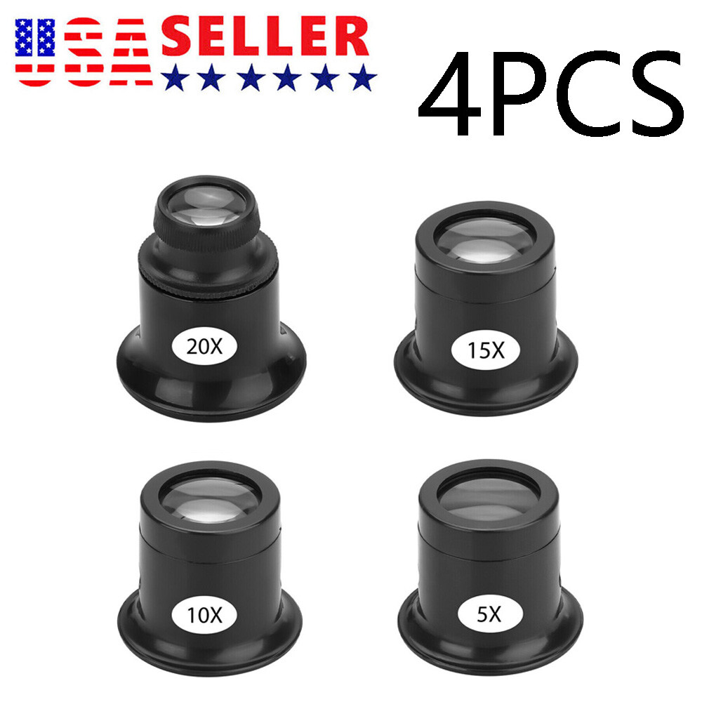 Pocket Magnifying Jewelry Eye Glass Magnifier Jewelers Loop Loupe 5X 10X 15X 20X