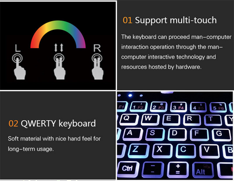 Mini Color RPG Backlight USB Wireless Keyboard Touchpad Mouse Remote Control NEW