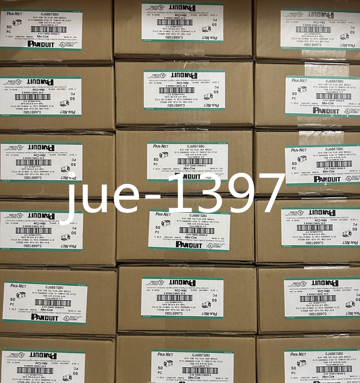 Panduit Giga TX Cat6 Network jack CJ688TGBU CJ688TGIW CJ688TGGR CJ688TGRD Qty 50