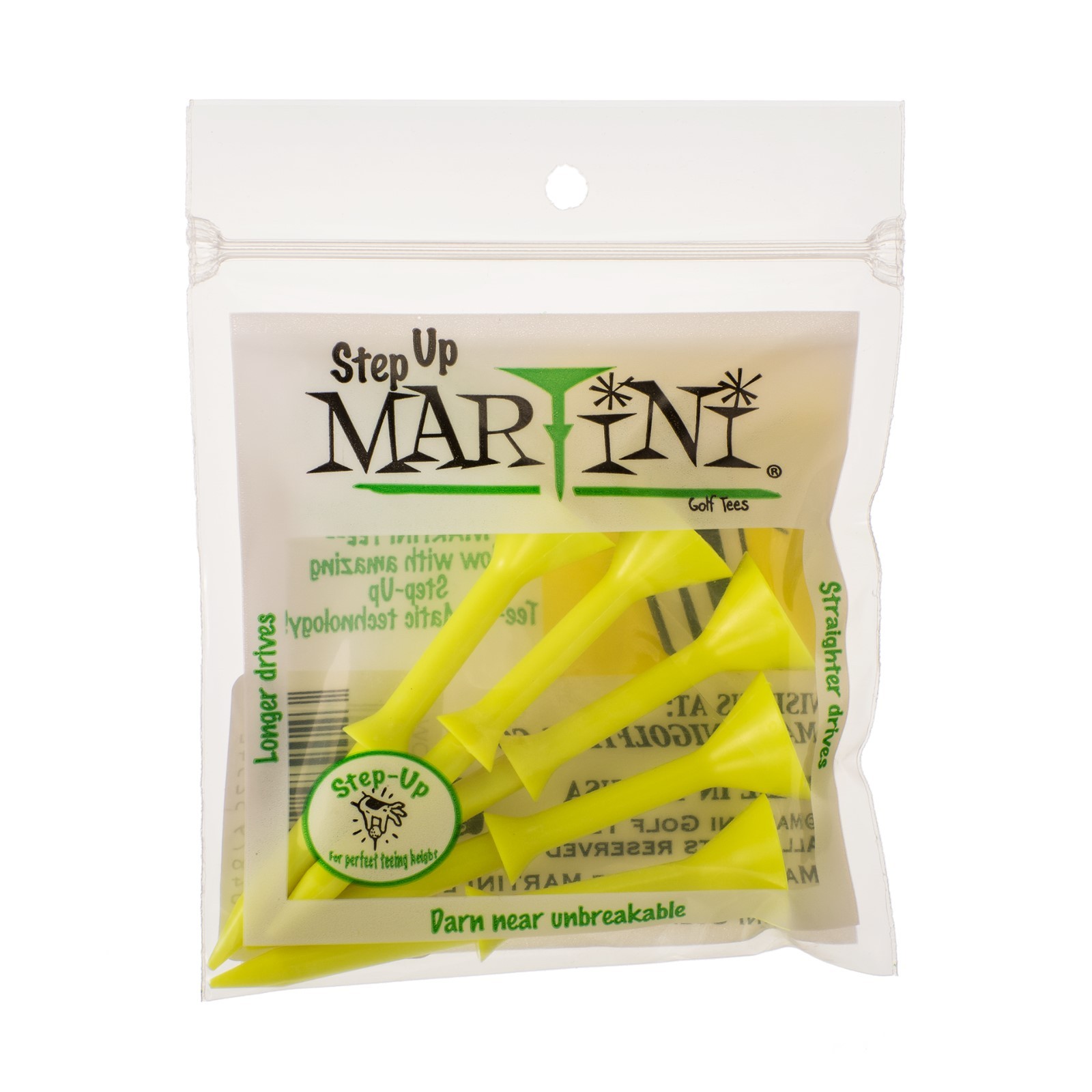 Lot of 20 Yellow Authentic Martini Step Up Golf Tees (4 Pack Special)