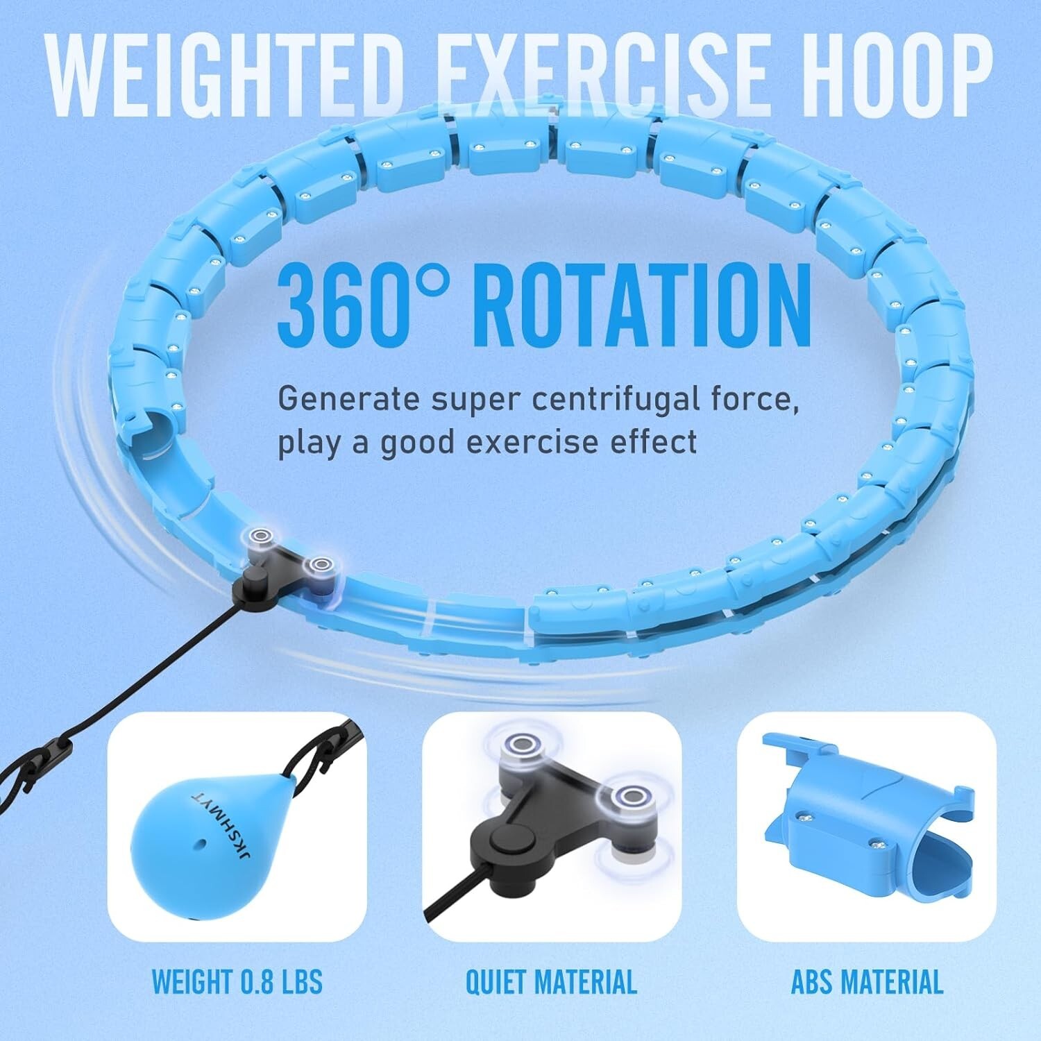 Infinity Hoop Fit Plus Size 47", Weighted Hula Hoops for Adults Weight Loss