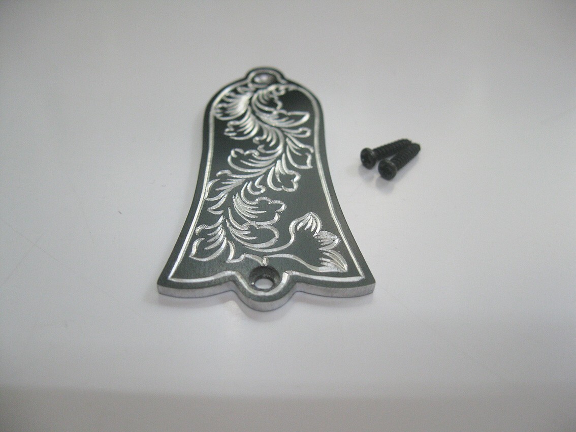 gib-AB1 Hand engraved leaf pattern aluminum truss rod cover fit Gibson guitars