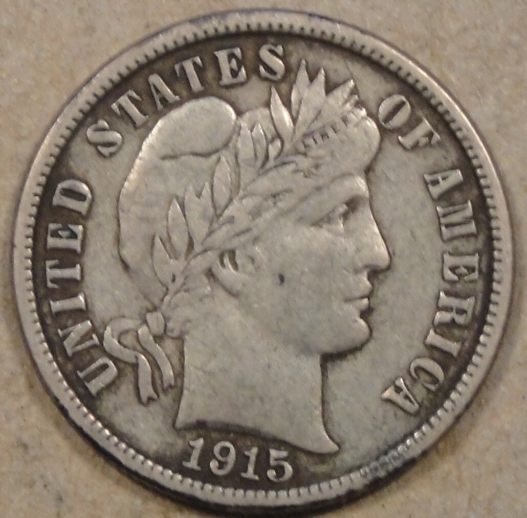 1915-S Barber Dime 10C Borderline XF