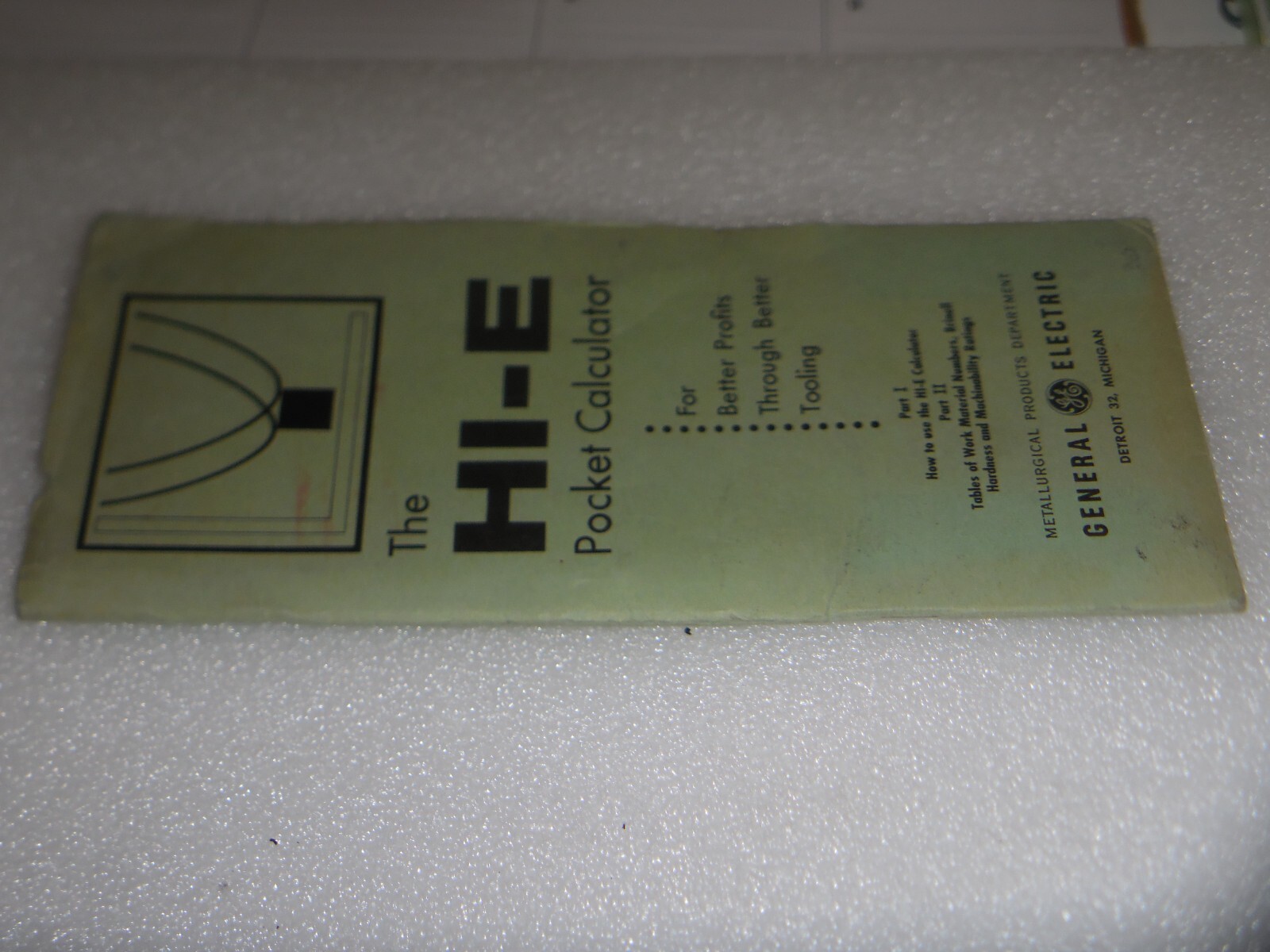 VINTAGE GE HI-E Pocket Calculator early 1960's VERY RARE