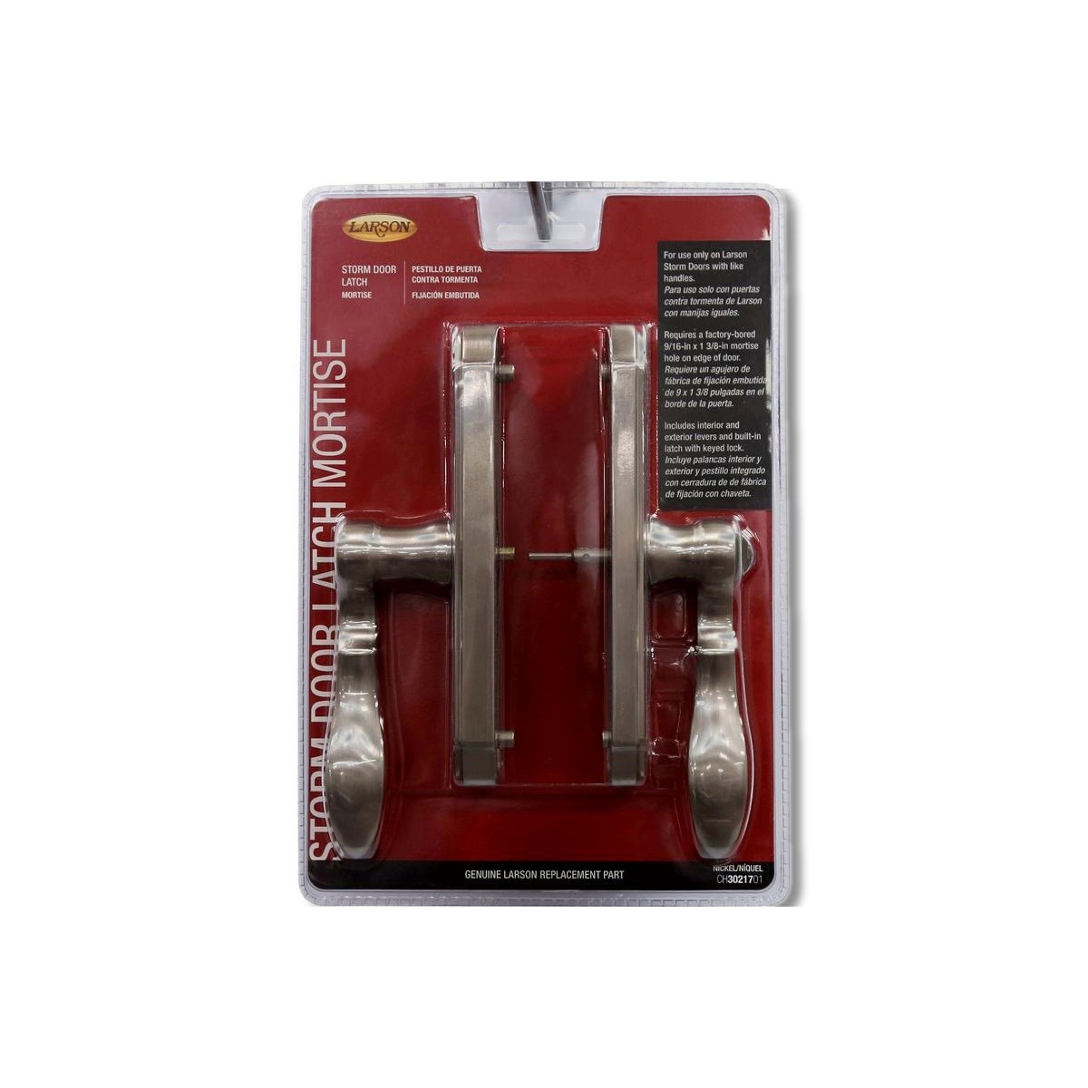 Larson M2 Brushed Nickel Silver Zinc Mortise Latch CH3021701