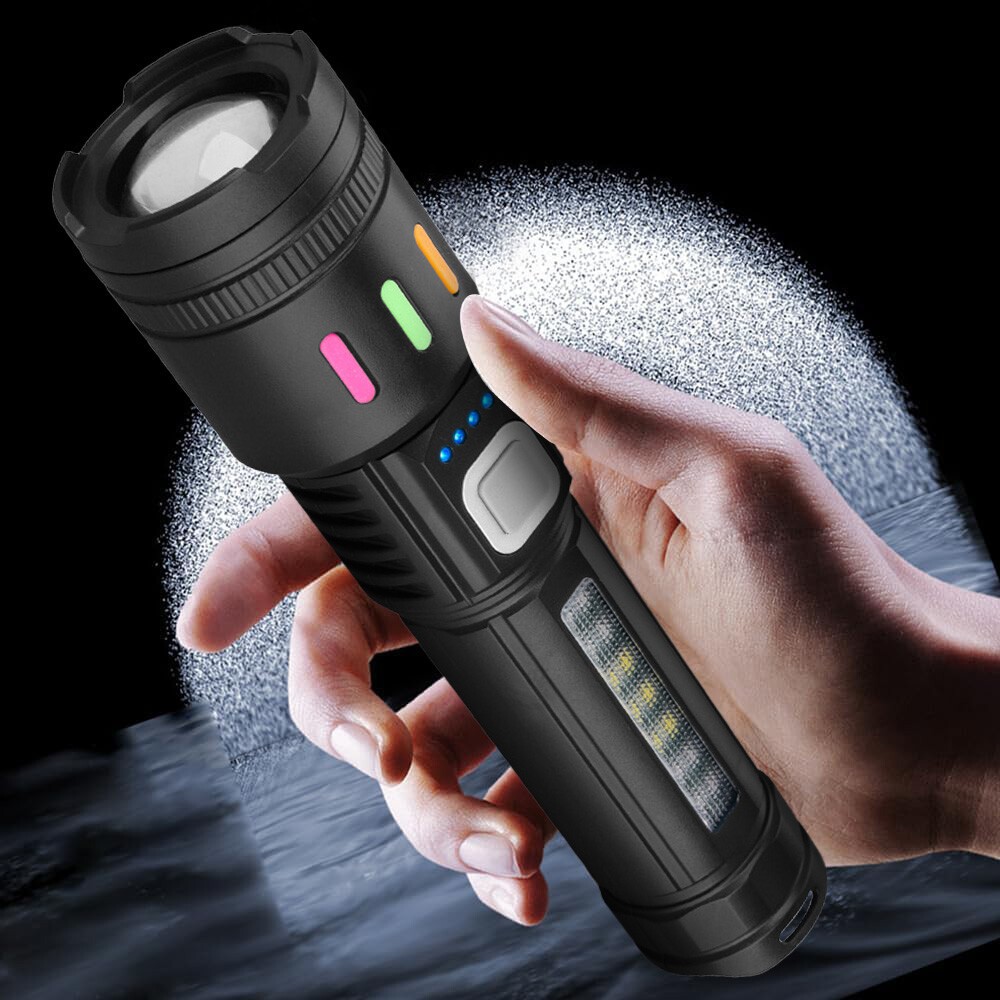 2 Pack 99000000lm Tactical Flashlight Super Bright Rechargeable LED Work Lights