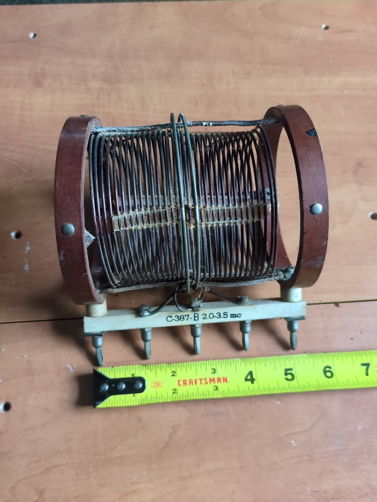 Vtg. Air Inductor/Transmitter Coil  C-387-B 2.0-3.5mc 51C538 Ham Radio Parts