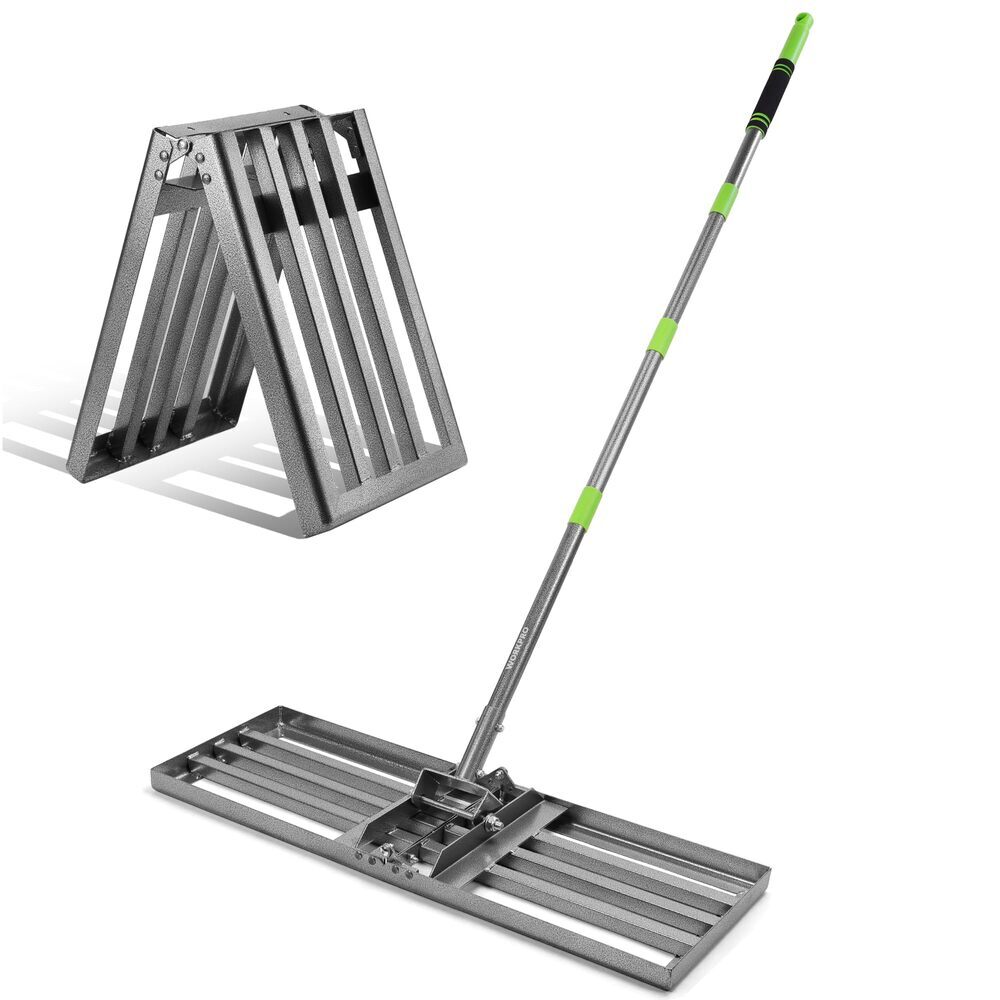 WORKPRO Heavy Duty Lawn Leveling Rake 6FT Adjustable Handle 30"x10" Ground Plate