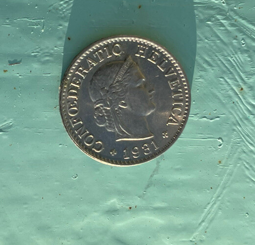 1931   Confoederatio Helvetica ~ Switzerland 5 Cent