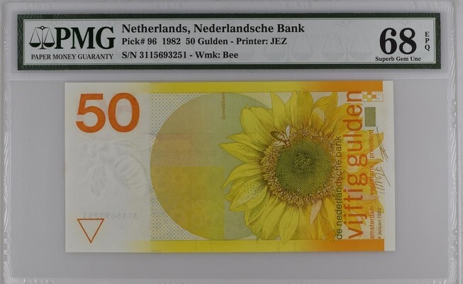 Netherlands (Pre Euro) 50 Gulden 1982 P96 UNC / PMG Superb GEM68EPQ