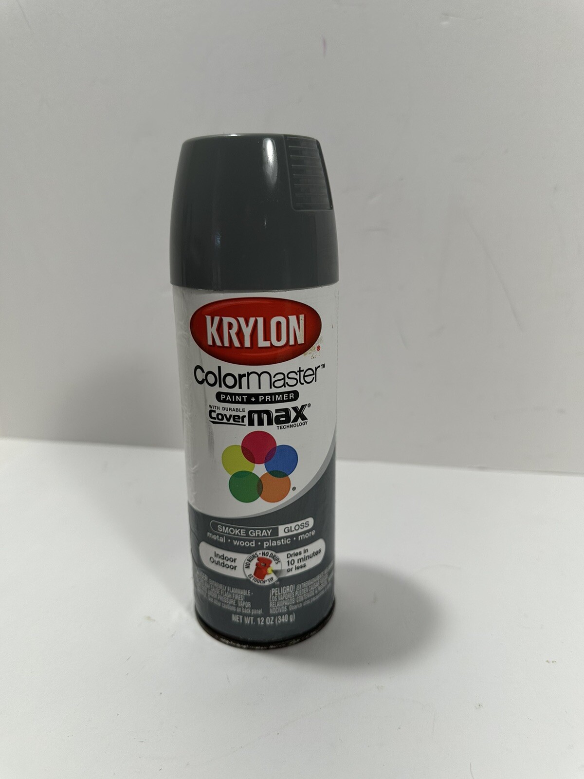 Krylon ColorMaster Paint + Primer Gloss Smoke Gray Vintage, 12 oz. Rare Disconti