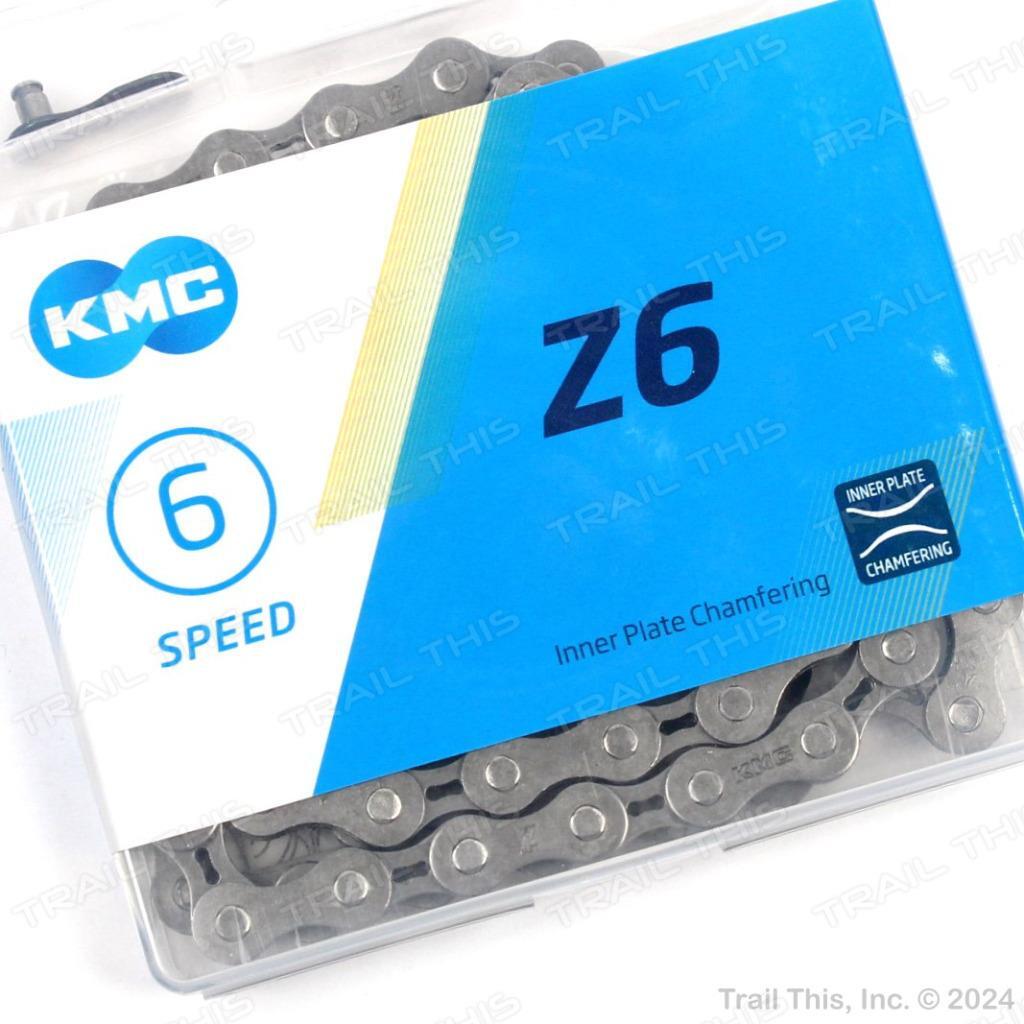 KMC Z6 6/7-Speed MTB Road Bike Chain 116L 3/32" fits 7-Speed Shimano SRAM Gray