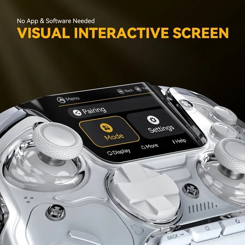 Manba One Full Color Interactive Screen Gaming Controller w/ Charging Dock White