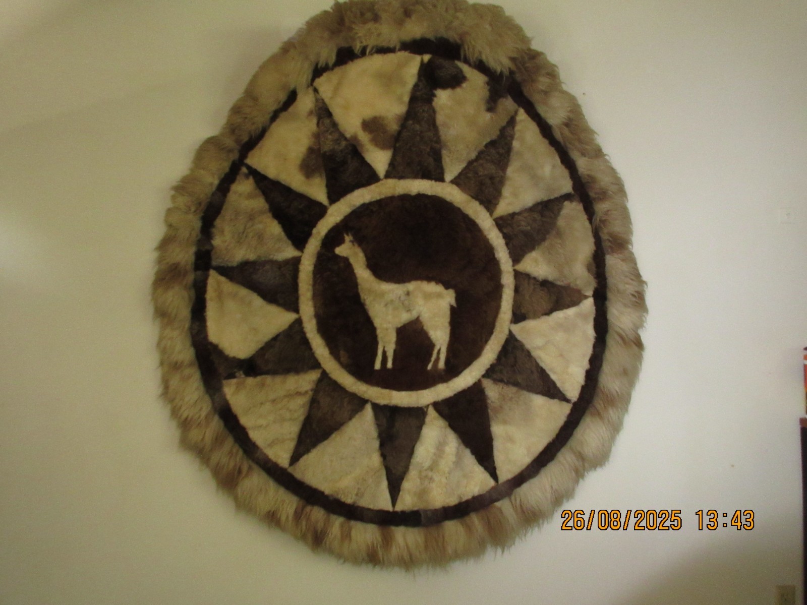 Vintage Alpaca Wall Hanging - LARGE (5' Diameter) - An Instant "Eye Catcher!"
