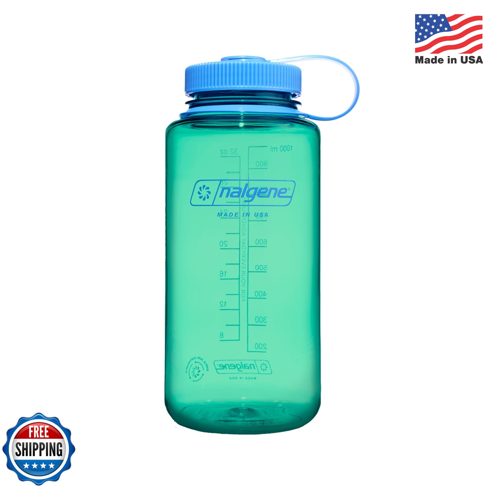 Nalgene 32 oz Wide Mouth Water Bottle | BPA-Free, Durable & Leak Proof, Lightwei