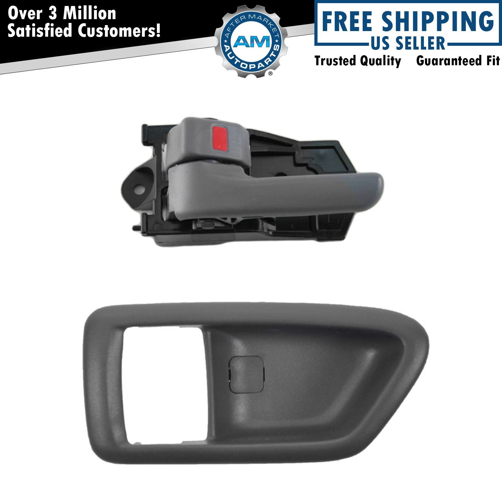 Gray Inside Inner Door Handle & Bezel Kit Driver Side Left LH for 97-01 Camry