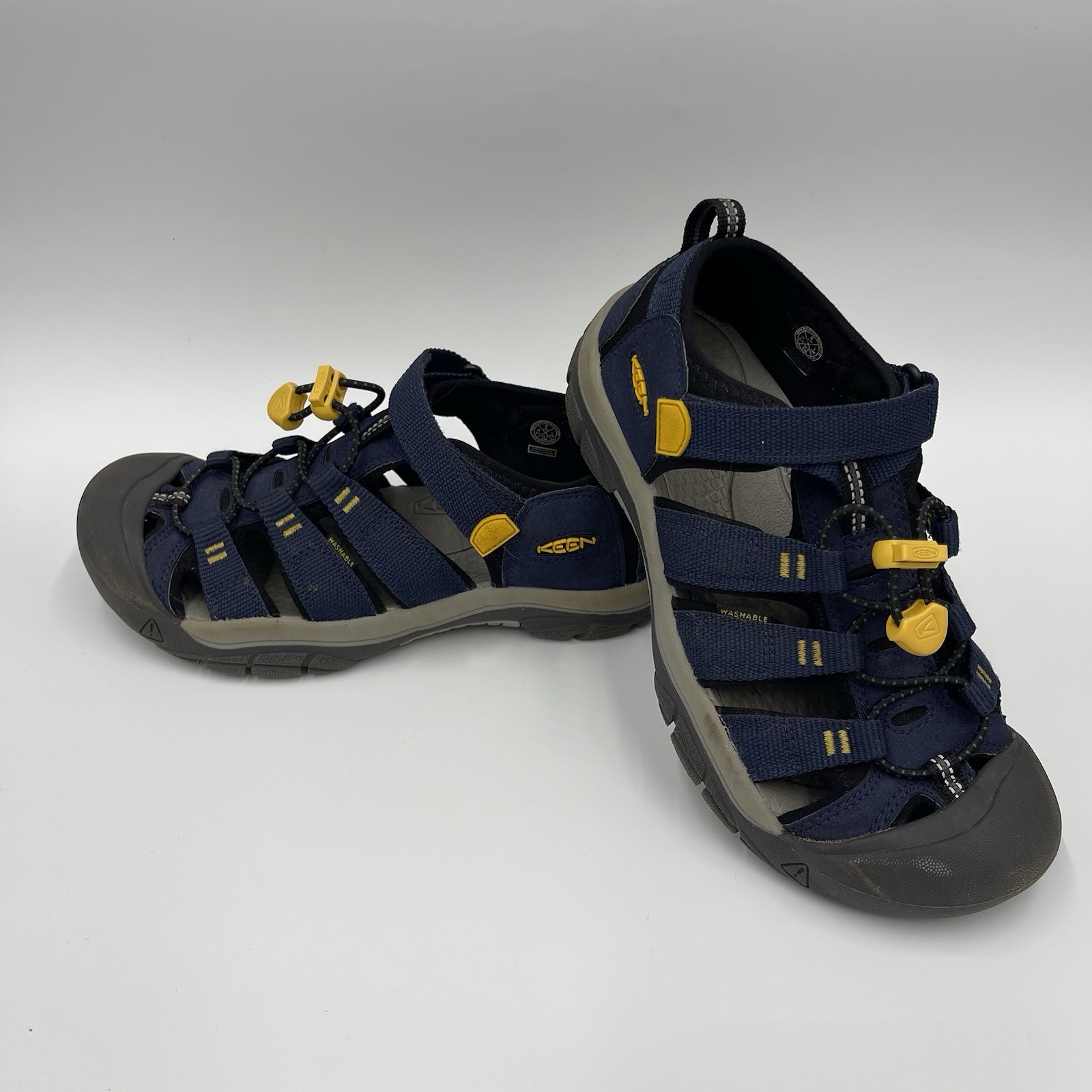 Mens Boys KEEN Newport H2 Sport Sandals Size 4 Waterproof Sport Navy Blue Gray
