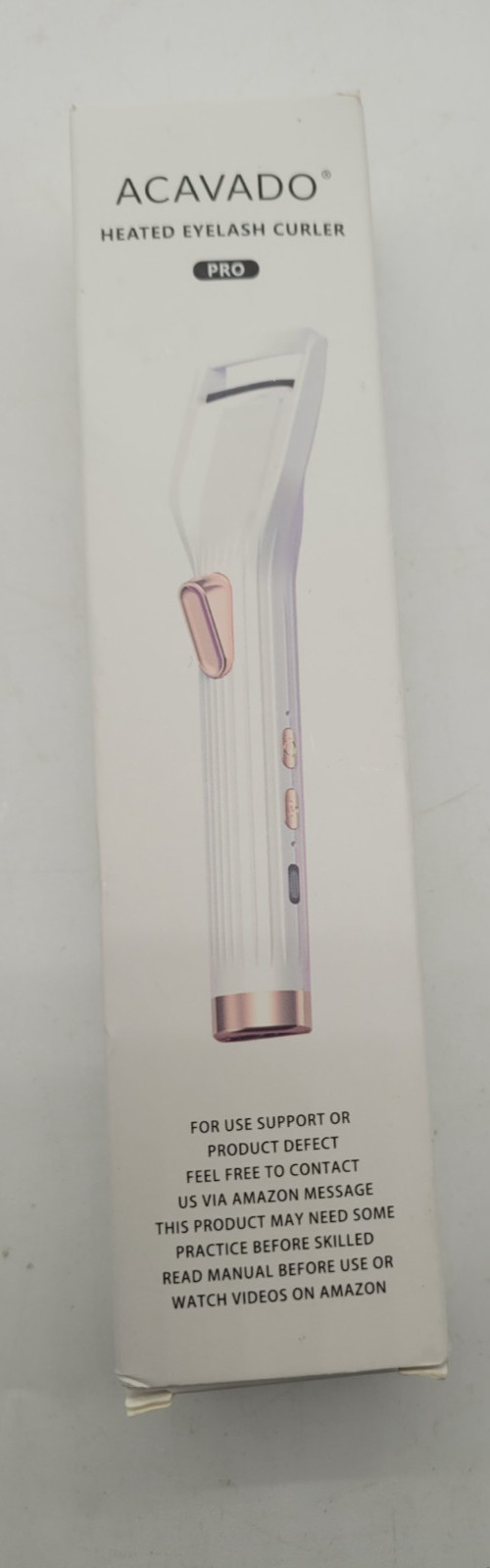 ACAVADO PRO HEATED EYELASH CURLER. NEW USB CHARGING NEW