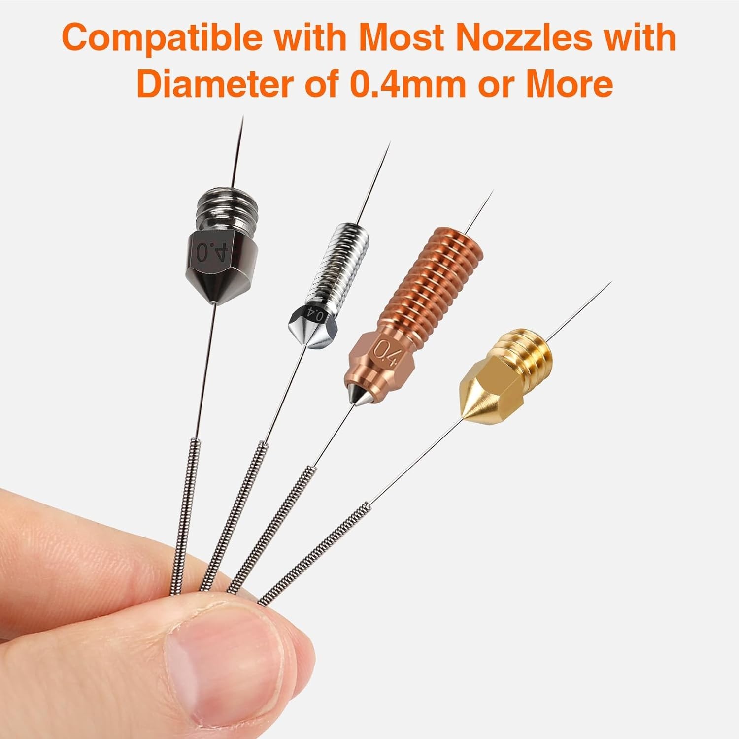 60PCS 0.4mm 3D Printer Nozzle Cleaning Kit - Stainless Steel Tools
