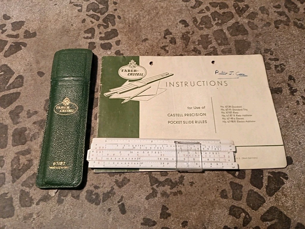 Faber-Castell 67/87 Rietz Slide Rule With Case And Instructions