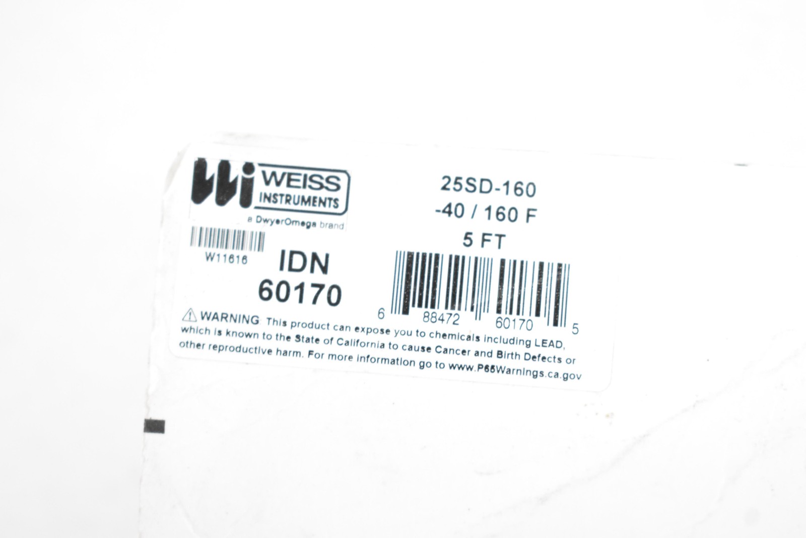 Weiss Instruments Remote Reading Digital Thermometer 25SD-160 -40/160F 5FT