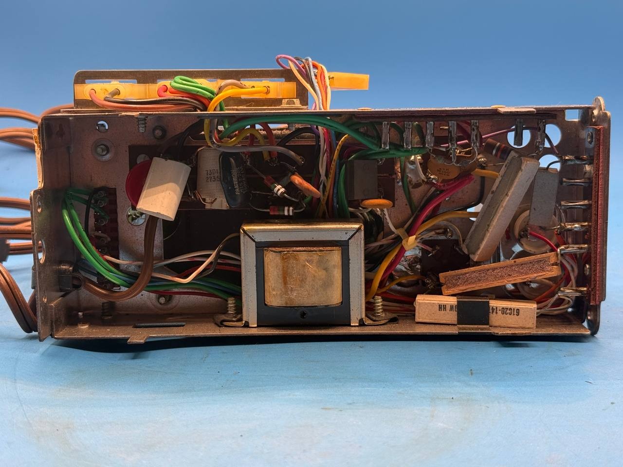 Vintage Electronic Power Supply Chassis Transformer Capacitor Assembly RE