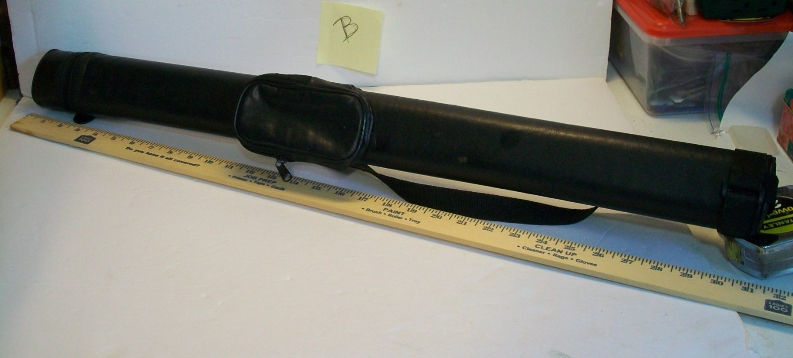 1 X 1 Hard Pool Oval Cue Billiard Stick Carrying Case Black Preowned